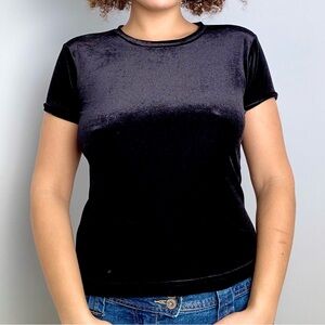 Y2K Black Velvet Top